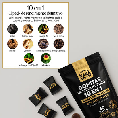 XARA Shilajit Gomitas 10 en 1